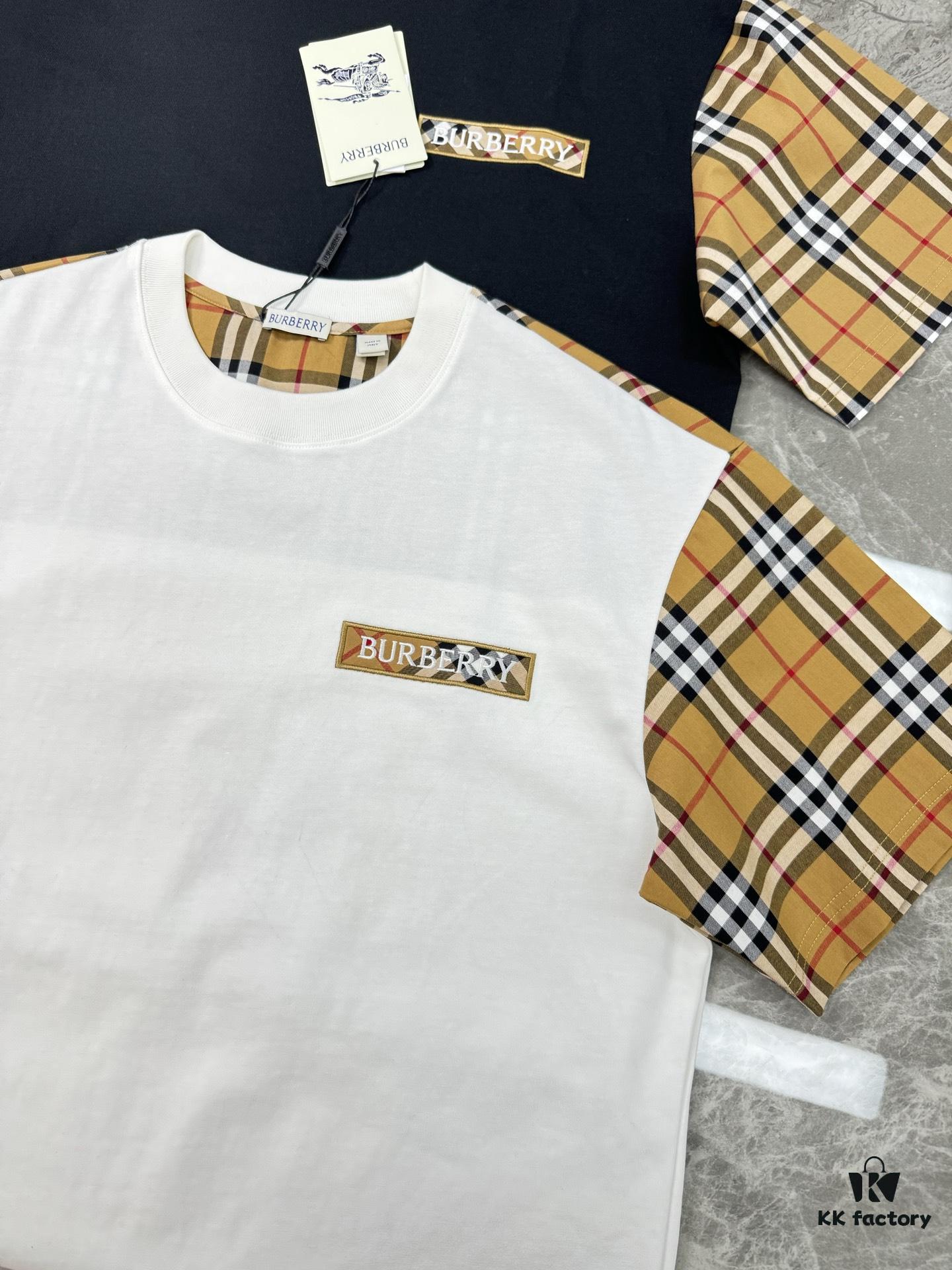 693153b0908475d562cda039 BBR* Baboli 2025 SS Limited Edition T-Shirt, Unisex Design, Premium 260g Fully Combed Cotton, 3D Embroidered Brand Letter on Chest, Plaid Panel Detail on Sleeves and Back with Textured Tactile Effect, Oversized Slightly Expanded Fit, Triple Labels Complete, Colors: Black, White, European Size: S-XL (Recommended Size M for Height 175cm/Weight 70kg)