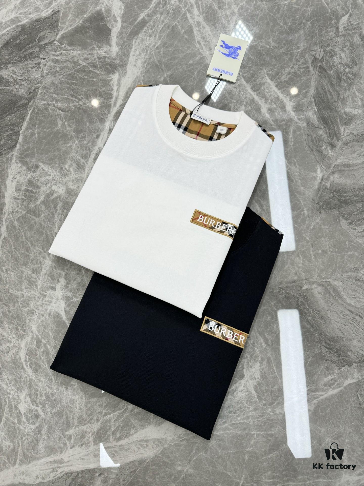 693153c1908475d562cda03e BBR* Baboli 2025 SS Limited Edition T-Shirt, Unisex Design, Premium 260g Fully Combed Cotton, 3D Embroidered Brand Letter on Chest, Plaid Panel Detail on Sleeves and Back with Textured Tactile Effect, Oversized Slightly Expanded Fit, Triple Labels Complete, Colors: Black, White, European Size: S-XL (Recommended Size M for Height 175cm/Weight 70kg)