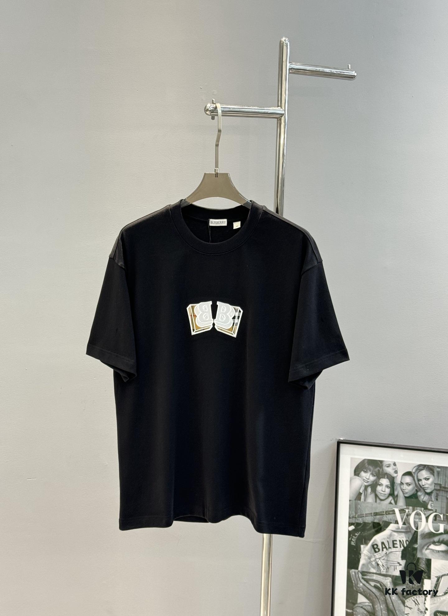693153d1908475d562cda041 BBR* Burberry 25s Classic Short-Sleeve T-Shirt, Unisex Style! Popular on Xiaohongshu – Featuring Iconic Burberry Plaid and Refined 3D Embroidery