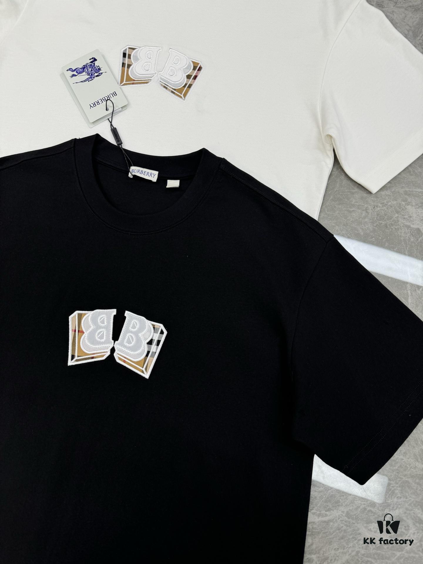 693153d8908475d562cda043 BBR* Burberry 25s Classic Short-Sleeve T-Shirt, Unisex Style! Popular on Xiaohongshu – Featuring Iconic Burberry Plaid and Refined 3D Embroidery