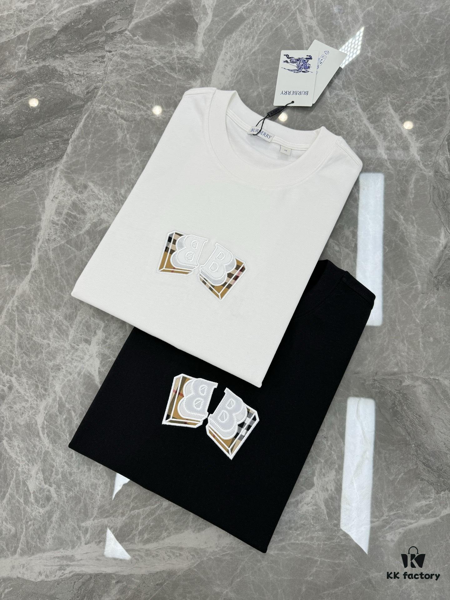 693153ee908475d562cda047 BBR* Burberry 25s Classic Short-Sleeve T-Shirt, Unisex Style! Popular on Xiaohongshu – Featuring Iconic Burberry Plaid and Refined 3D Embroidery
