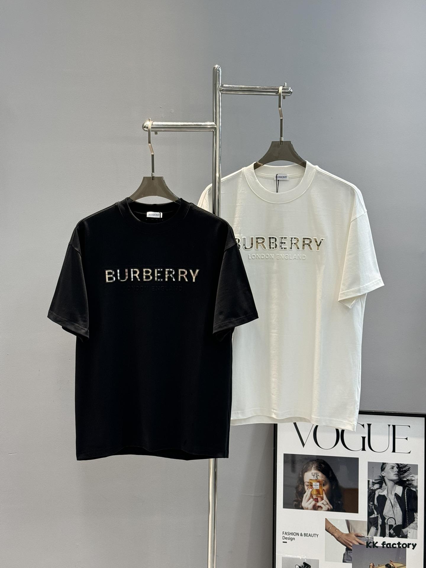 69315418908475d562cda052 BBR* Baboli 25SS Limited Edition T-Shirt, Unisex, 260g High-Quality Combed Cotton, Textured Chest Design with Brand Lettering and Classic Plaid Pattern, Oversized Slightly Flared Fit, Triple Labels, Colors: Black, White, European Size: S-XL (Recommended M for 175cm/72.5kg)