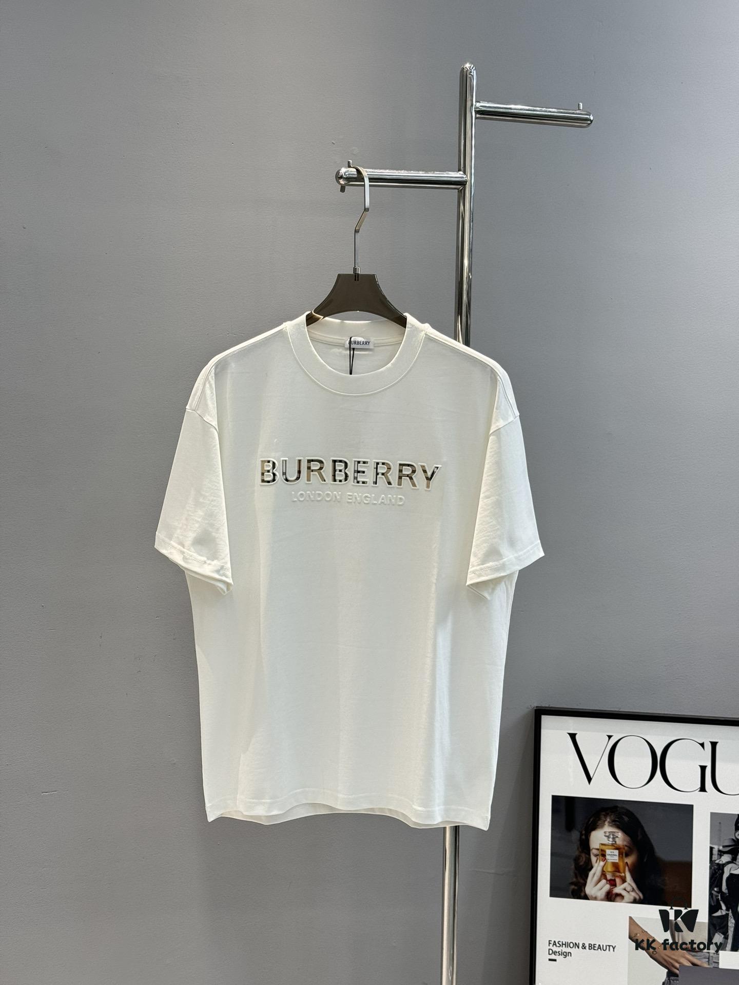 6931541f908475d562cda054 BBR* Baboli 25SS Limited Edition T-Shirt, Unisex, 260g High-Quality Combed Cotton, Textured Chest Design with Brand Lettering and Classic Plaid Pattern, Oversized Slightly Flared Fit, Triple Labels, Colors: Black, White, European Size: S-XL (Recommended M for 175cm/72.5kg)