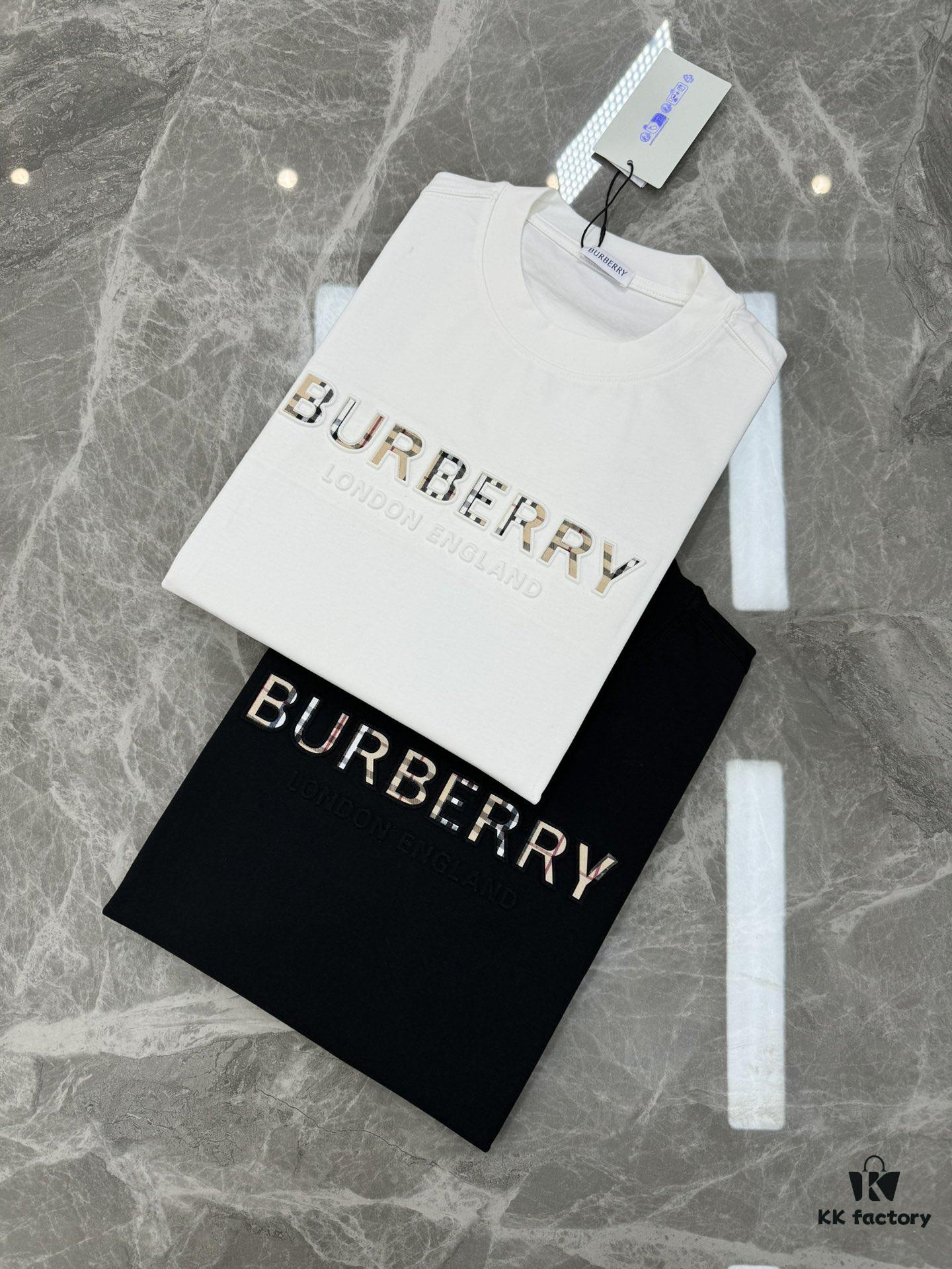 69315436908475d562cda059 BBR* Baboli 25SS Limited Edition T-Shirt, Unisex, 260g High-Quality Combed Cotton, Textured Chest Design with Brand Lettering and Classic Plaid Pattern, Oversized Slightly Flared Fit, Triple Labels, Colors: Black, White, European Size: S-XL (Recommended M for 175cm/72.5kg)