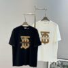 69315472908475d562cda064 BBR* Bao Bao Li 25SS Limited Edition T-Shirt, Unisex, 260g High-Quality Combed Cotton, Classic TB Plaid Embroidery on Chest with Strong Textural Feel, Oversized Slightly Loose Fit, Triple Labels, Colors: Black, White