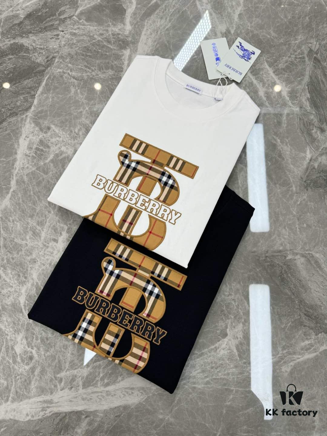 69315482908475d562cda06b BBR* Bao Bao Li 25SS Limited Edition T-Shirt, Unisex, 260g High-Quality Combed Cotton, Classic TB Plaid Embroidery on Chest with Strong Textural Feel, Oversized Slightly Loose Fit, Triple Labels, Colors: Black, White