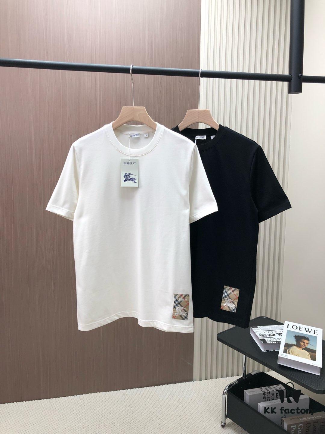 693154ad908475d562cda075 BBR 2025SS New Plaid Warhorse Knight Embroidered Round Neck Short Sleeve T-Shirt