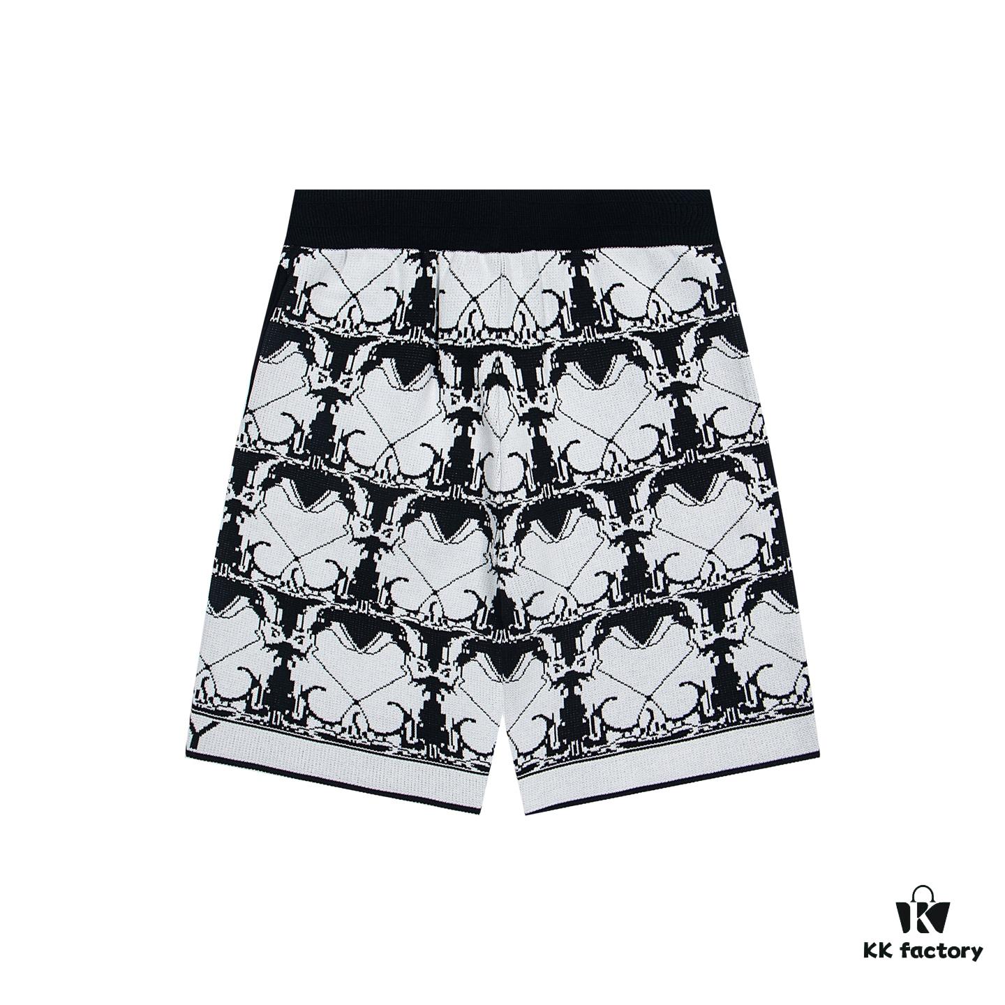 69315635908475d562cda0e3 New BURBERRY Barbour Full-Print Knit Shorts, 2023SS Collection, Custom Waffle-Knit Fabric, Jacquard Knit Design, Striped Pattern, Premium Hardware Drawstring, Fashionable and Comfortable Fit