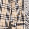 6931566b908475d562cda0f2 Burberry Letter Plaid Cotton Poplin Shirt, 100% Pure Cotton, Original Quality, Custom Buttons, Chest Patch Pocket, Terry Cloth Appliqué on Sleeves, All-Over Pattern Matching, Unisex Design