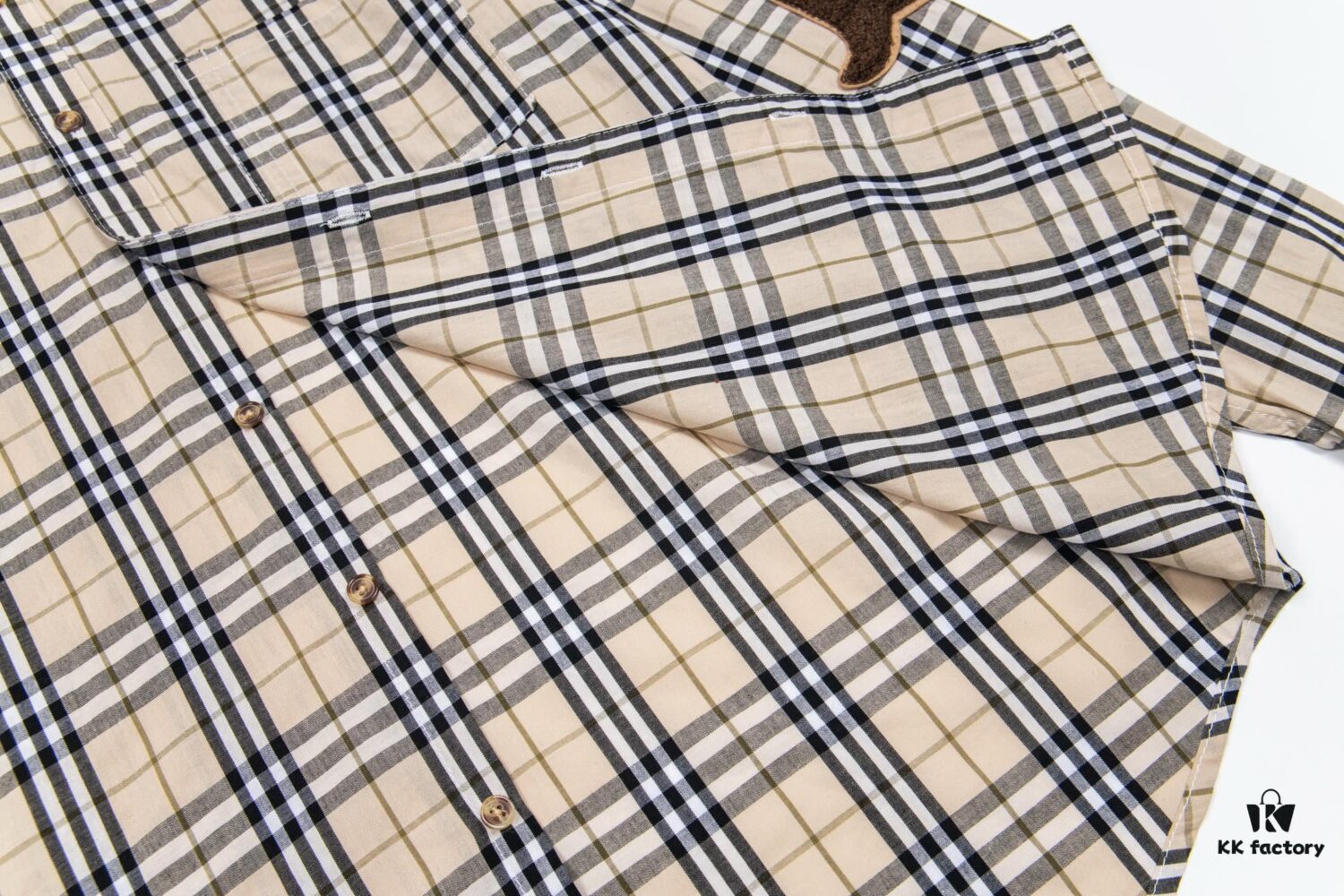 693156e2908475d562cda10b Burberry Letter Plaid Cotton Poplin Shirt, 100% Pure Cotton, Original Quality, Custom Buttons, Chest Patch Pocket, Toweling Fabric Appliqué on Sleeves, All-Over Pattern Matching, Unisex Design