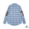 693156fd908475d562cda111 Burberry Letter Plaid Cotton Poplin Shirt, Original 100% Cotton, Premium Quality with Custom Buttons, Patch Pocket, and Toweling Fabric Appliqué on Sleeves
