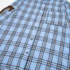 6931571b908475d562cda118 Burberry Letter Plaid Cotton Poplin Shirt, Original 100% Cotton, Premium Quality with Custom Buttons, Patch Pocket, and Toweling Fabric Appliqué on Sleeves