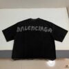 69315799908475d562cda13c BALENCIAGA 2025SS New Arrival Letter Tape Print Distressed Washed Hole Unisex Cotton Loose Short Sleeve T-Shirt