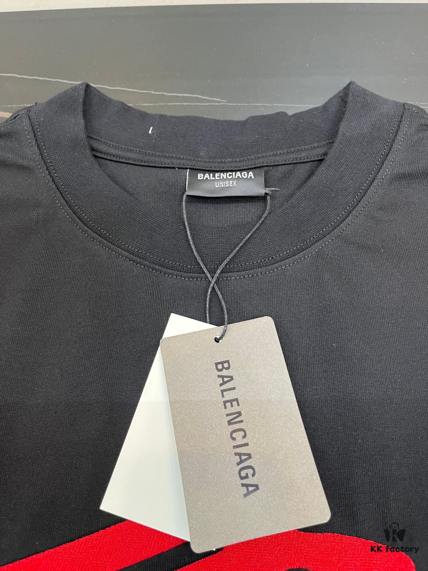 6931580d908475d562cda152 BALENCIAGA Logo Embroidered Heavy Washed Short Sleeve T-Shirt in 300g Double Cotton Fabric