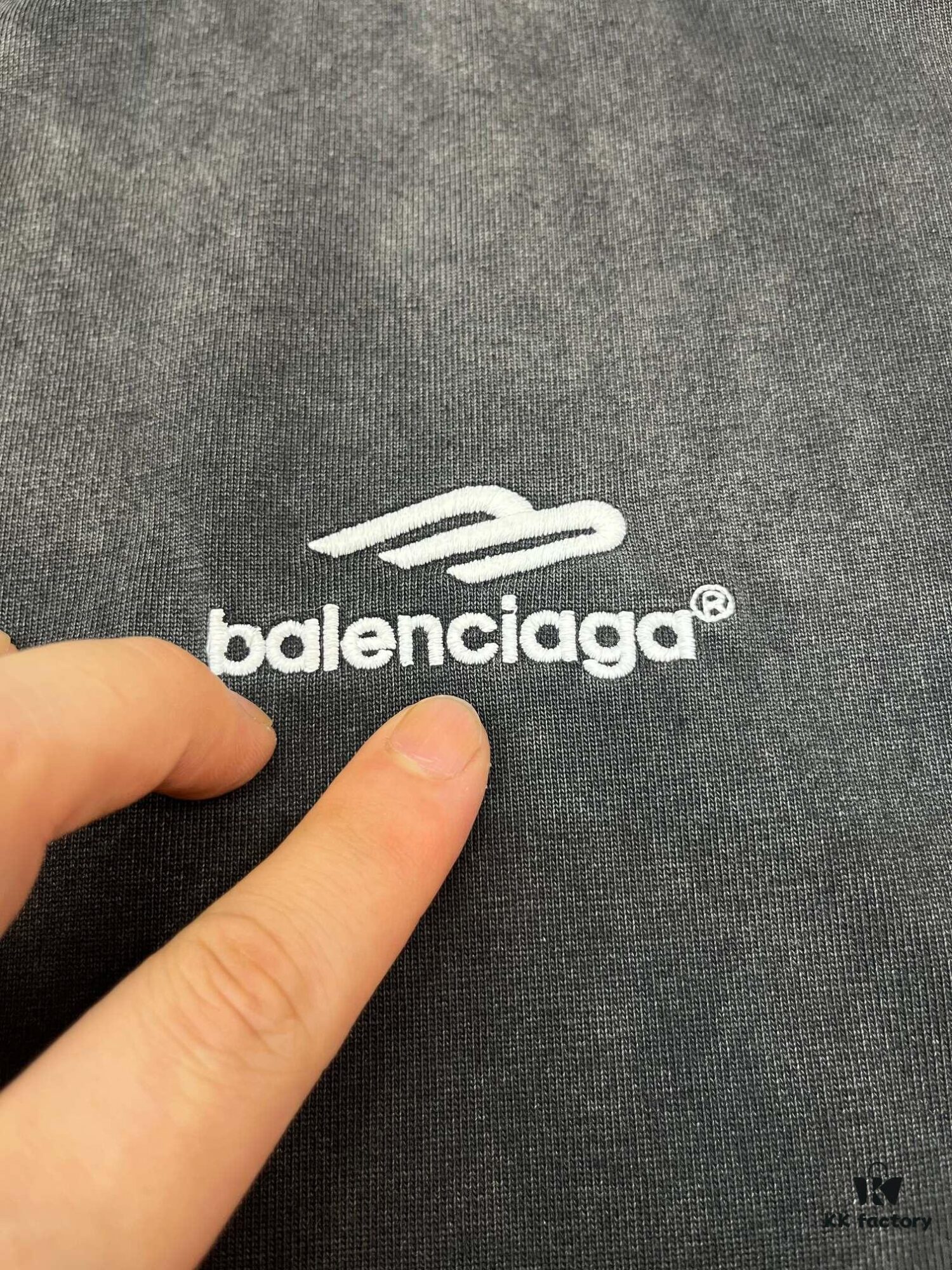6931586b908475d562cda167 Balenciaga M Logo Embroidered Vintage Wash Short Sleeve T-Shirt