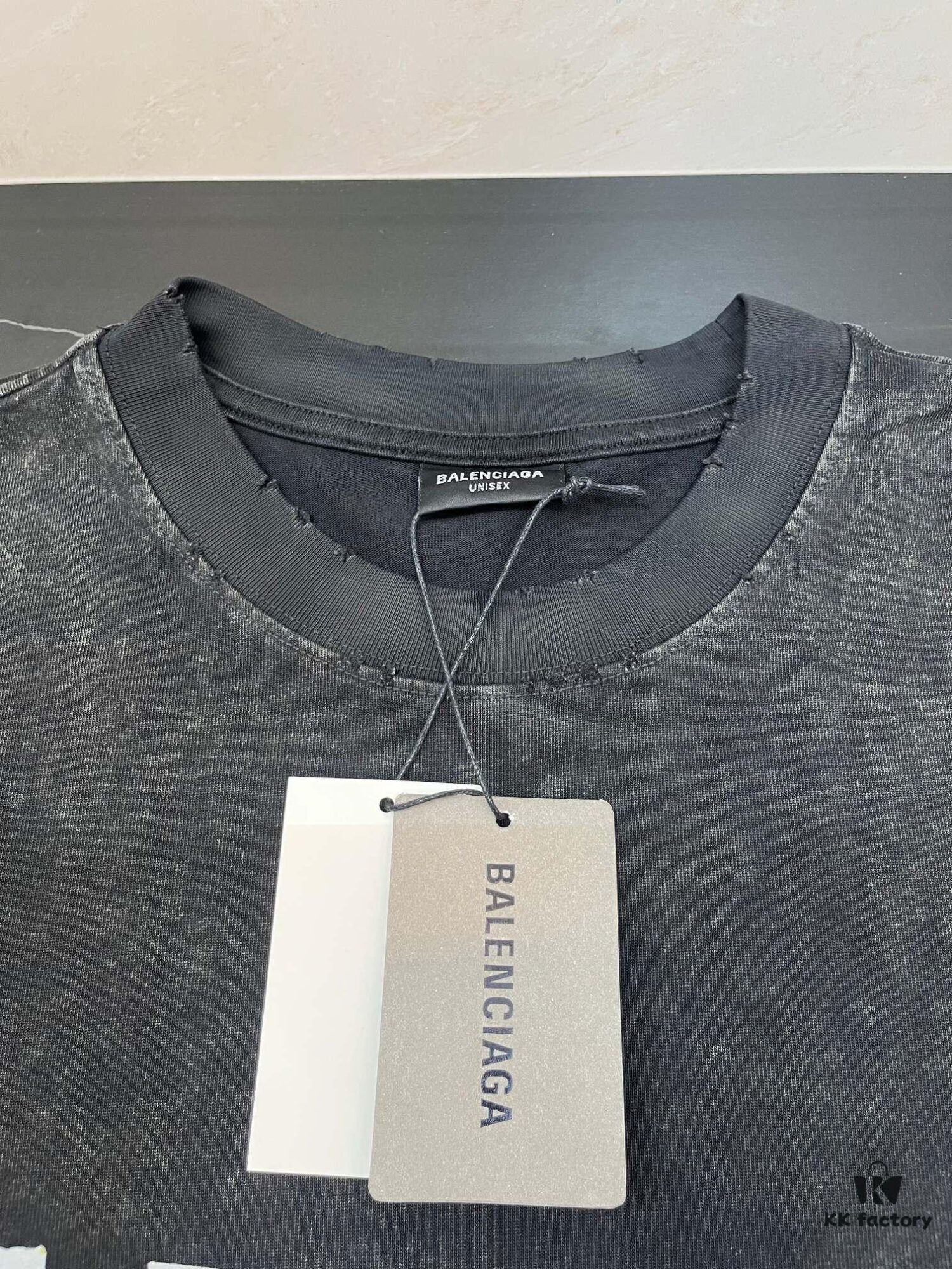 6931587f908475d562cda16d BALENCIAGA Printed Tape Short Sleeve T-Shirt, 280g Double Cotton Fabric, Realistic Tape Design with Digital and Heat Transfer Printing