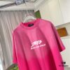 69315bdd908475d562cda207 BALENCI*GA Paris 2025 Summer New Arrival Gradient Distressed Custom Fabric 320g Logo Print Short Sleeve T-Shirt Unisex