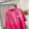 69315c50908475d562cda216 BALENCI*GA Paris 2025 Summer New Arrival Gradient Distressed Custom Fabric 320g Logo Print Short Sleeve T-Shirt Unisex