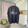 69315d2c908475d562cda231 BALENCI*GA Paris 2025 Summer New Arrival Ombre Distressed Custom Fabric 320g Graphic Logo Short Sleeve T-Shirt Unisex