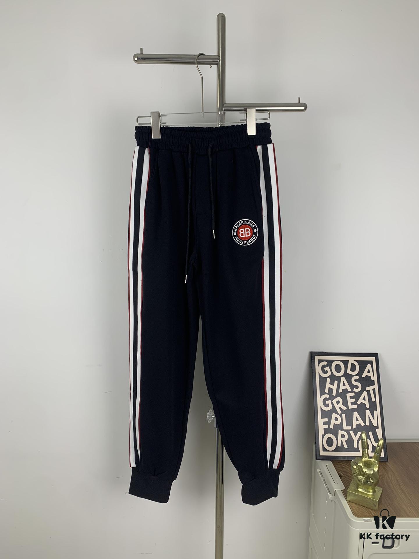 69315d67908475d562cda23e New B Balenciaga BLCG Embroidered Webbing Red White Black Striped Joggers Unisex - Stylish and Flattering Fit