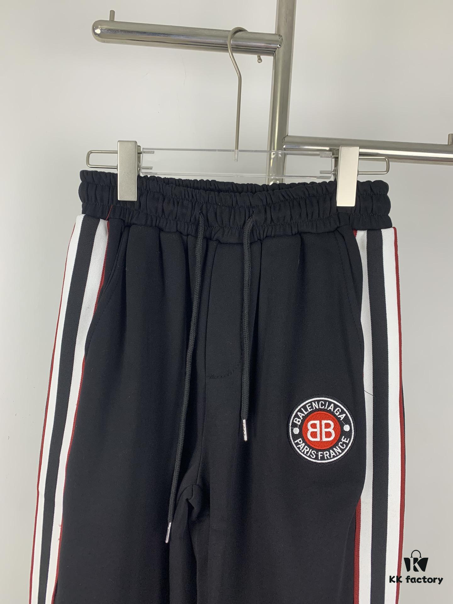 69315d67908475d562cda23f New B Balenciaga BLCG Embroidered Webbing Red White Black Striped Joggers Unisex - Stylish and Flattering Fit