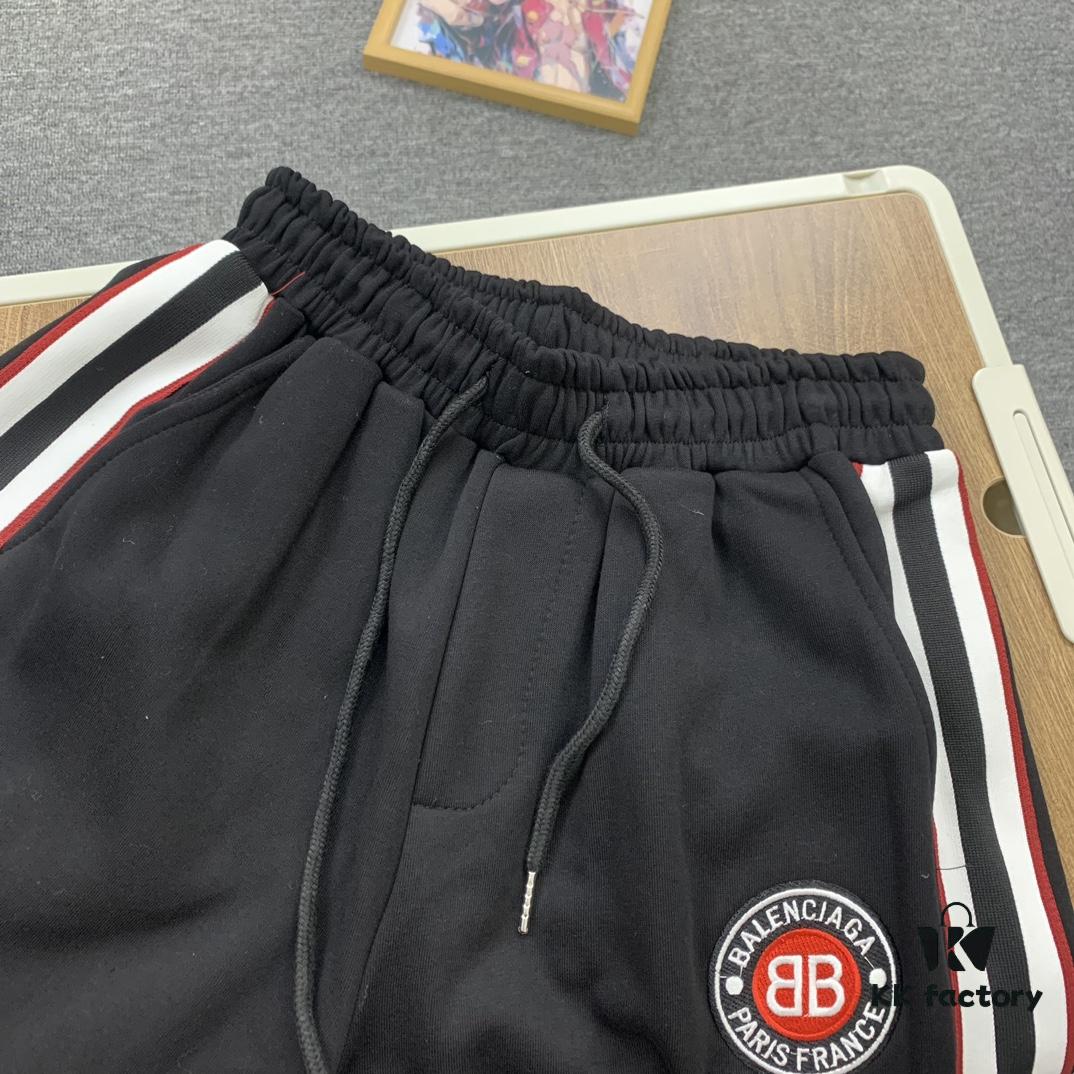 69315d77908475d562cda242 New B Balenciaga BLCG Embroidered Webbing Red White Black Striped Joggers Unisex - Stylish and Flattering Fit