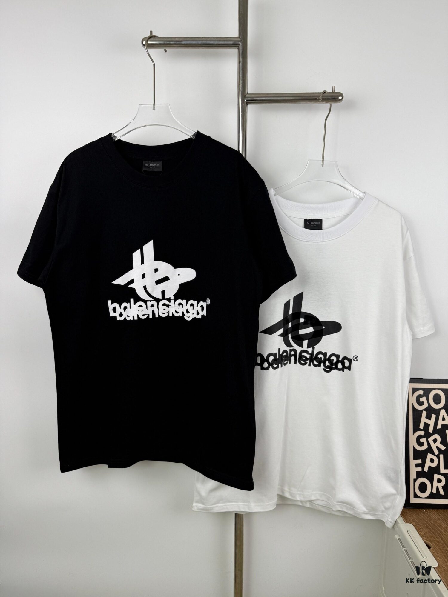 69315d91908475d562cda247 New Balenciaga Phantom Dual Logo Classic Print Short Sleeve T-Shirt