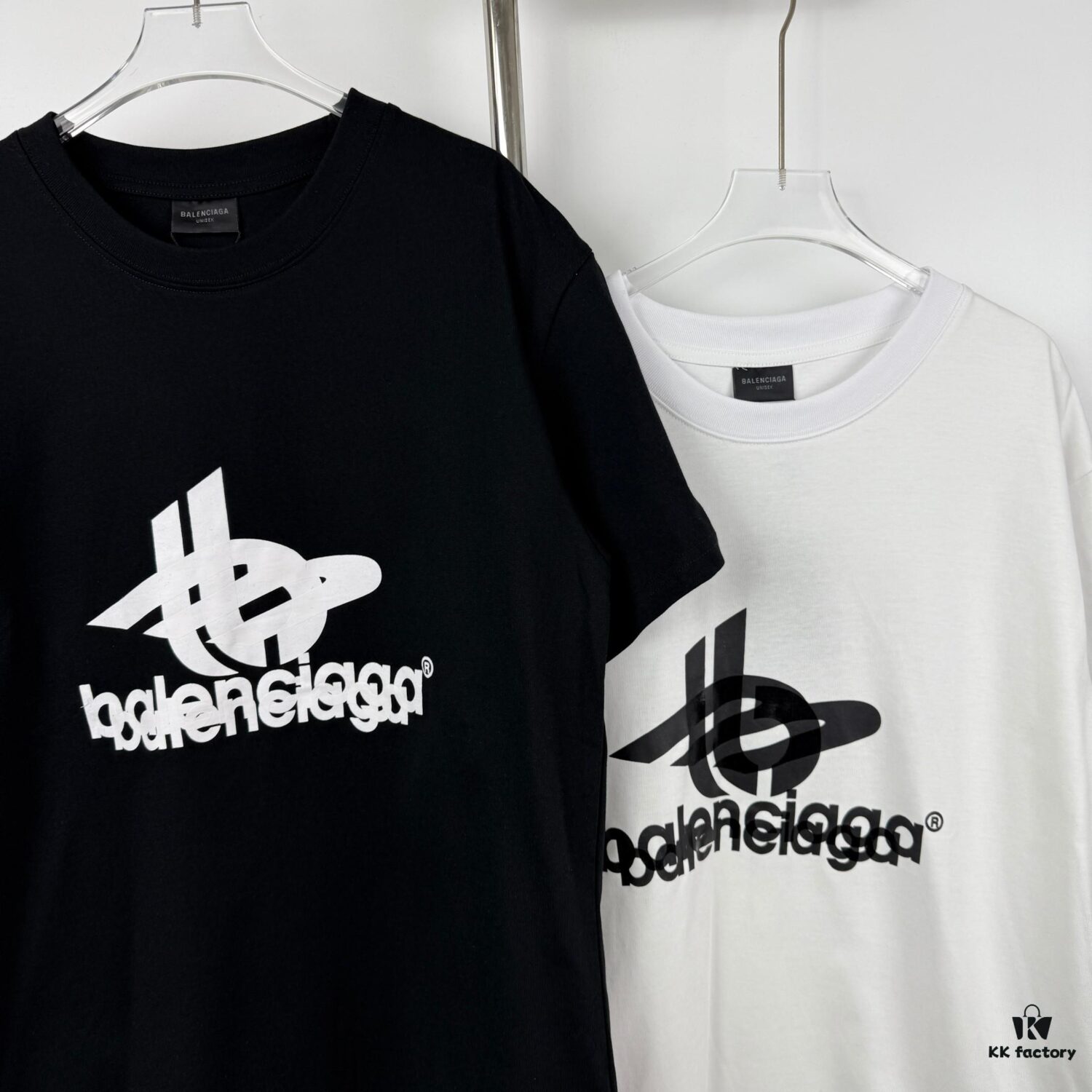 69315d99908475d562cda249 New Balenciaga Phantom Dual Logo Classic Print Short Sleeve T-Shirt