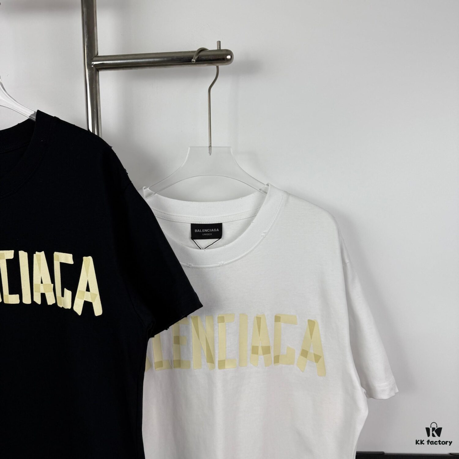 69315dc4908475d562cda252 New Arrival Balenciaga-Inspired Tape Logo Distressed Short-Sleeve T-Shirt