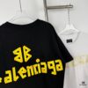 69315dcd908475d562cda254 New Arrival Balenciaga-Inspired Tape Logo Distressed Short-Sleeve T-Shirt