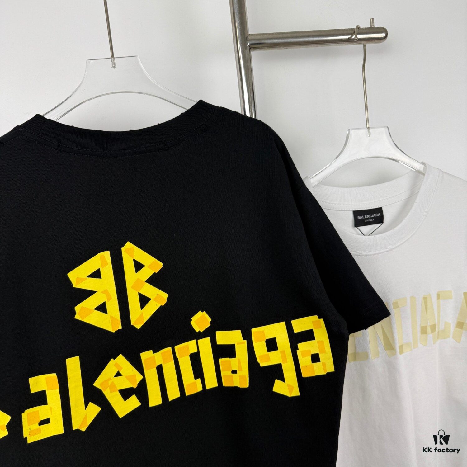 69315dcd908475d562cda254 New Arrival Balenciaga-Inspired Tape Logo Distressed Short-Sleeve T-Shirt