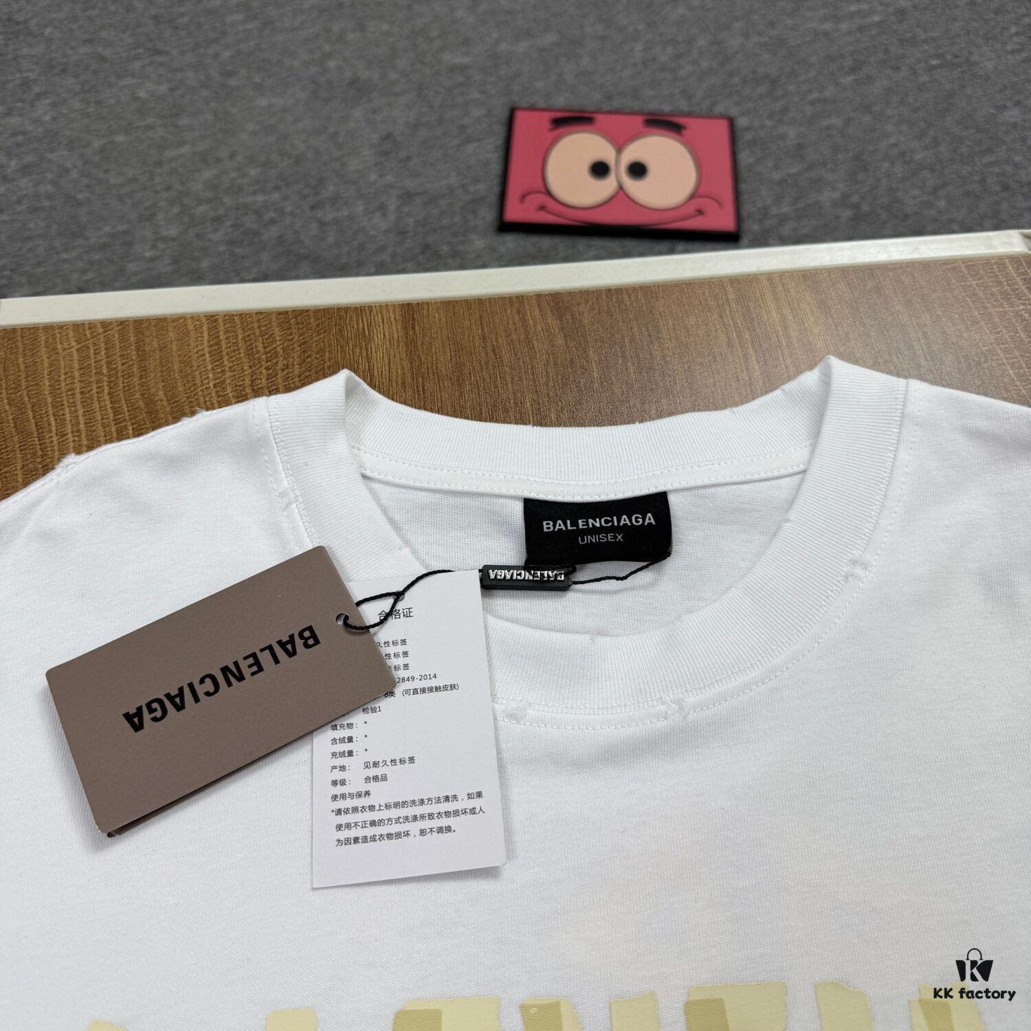 69315dd7908475d562cda257 New Arrival Balenciaga-Inspired Tape Logo Distressed Short-Sleeve T-Shirt