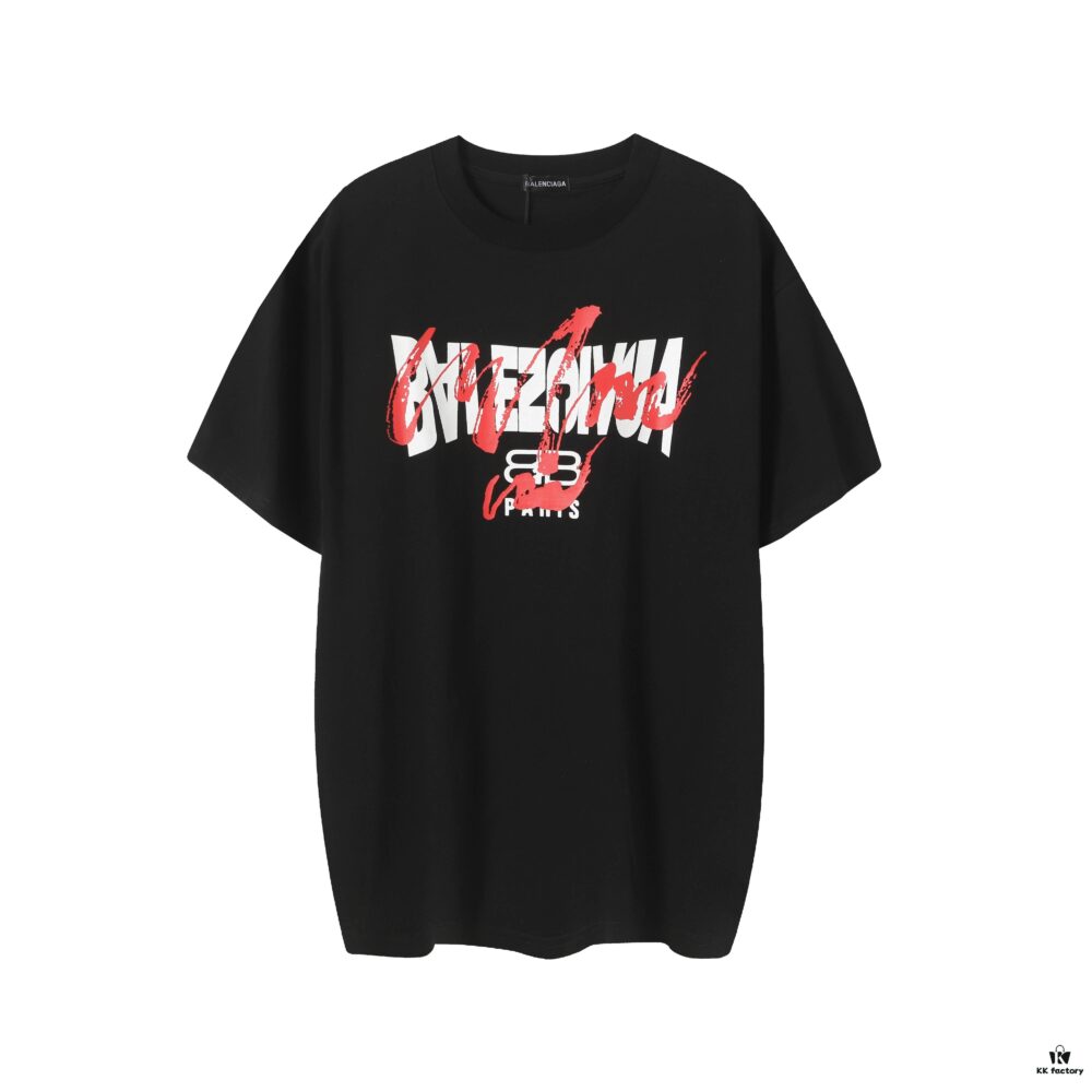 69315e2c908475d562cda26a New BALENCIAGA Graffiti Letter Couples Casual Short-Sleeve T-Shirt 2024 SS