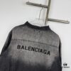 69315e9e908475d562cda282 New Balenciaga Logo Embroidered Washed Denim Gray Jacket