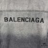 69315ecb908475d562cda286 New Balenciaga Logo Embroidered Washed Denim Gray Jacket
