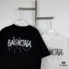 Balenciaga Classic Letter Print Tassel Logo Embroidered Round Neck Short Sleeve T-Shirt Minimalist