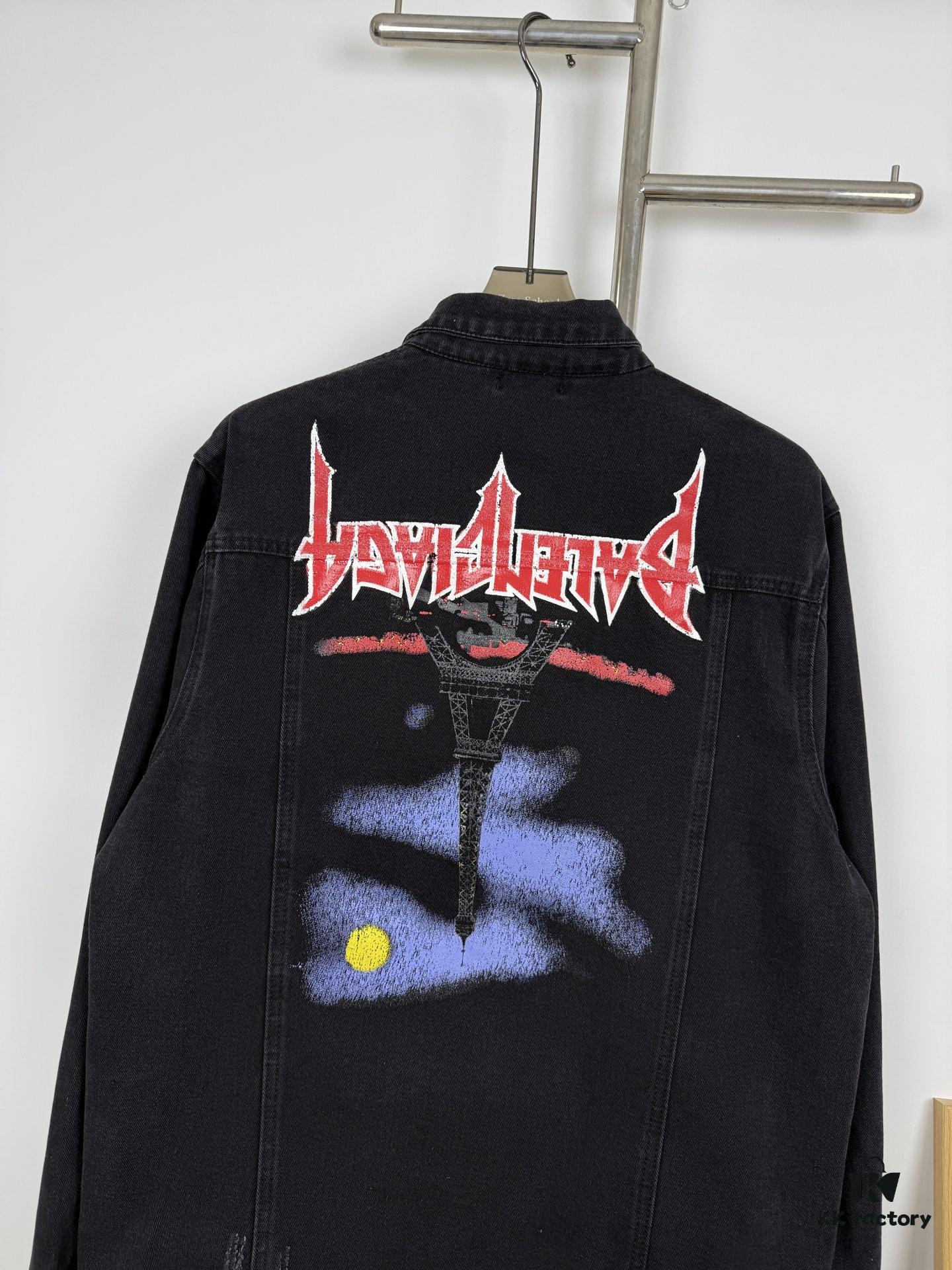 69315f46908475d562cda294 Balenciaga 2024 Fall/Winter New Paris Tower Oversized Denim Jacket
