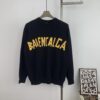 69315fd2908475d562cda2aa New Arrival Balenciaga 24SS Jacquard Yellow Tape Unisex Sweater