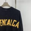 69315fd2908475d562cda2ab New Arrival Balenciaga 24SS Jacquard Yellow Tape Unisex Sweater