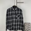 69315fed908475d562cda2b1 New Arrival Paris Hot Plush Shirt Balenciaga 24SS Back Letter Print Logo Woven Plaid Shirt Top