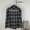 69315ff1908475d562cda2b2 New Arrival Paris Hot Plush Shirt Balenciaga 24SS Back Letter Print Logo Woven Plaid Shirt Top