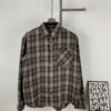 69315ff6908475d562cda2b3 New Arrival Paris Hot Plush Shirt Balenciaga 24SS Back Letter Print Logo Woven Plaid Shirt Top