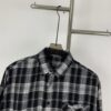 69315fff908475d562cda2b4 New Arrival Paris Hot Plush Shirt Balenciaga 24SS Back Letter Print Logo Woven Plaid Shirt Top