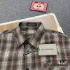 6931602c908475d562cda2b9 New Arrival Paris Hot Plush Shirt Balenciaga 24SS Back Letter Print Logo Woven Plaid Shirt Top