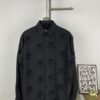 6931606f908475d562cda2bc New Balenciaga 2024 SS Unisex Flocked Print Button-Up Shirt with Logo Buckle, Cotton Satin Fabric with Subtle Stretch