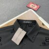 6931608c908475d562cda2c1 New Balenciaga 2024 SS Unisex Flocked Print Button-Up Shirt with Logo Buckle, Cotton Satin Fabric with Subtle Stretch