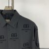 6931608f908475d562cda2c2 New Balenciaga 2024 SS Unisex Flocked Print Button-Up Shirt with Logo Buckle, Cotton Satin Fabric with Subtle Stretch