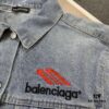 69316118908475d562cda2da New Balenciaga Streetwear 3M Embroidery Unisex High-Quality Washed Denim Jacket