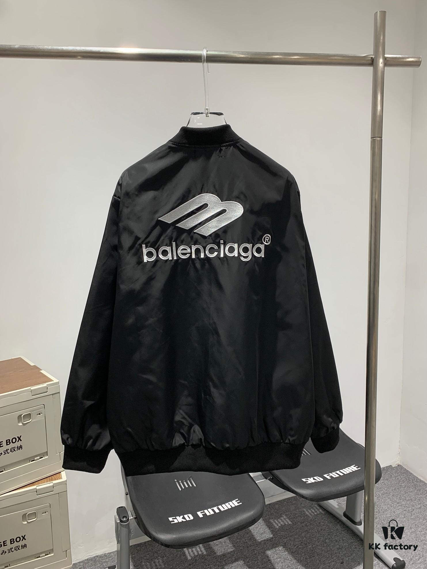 69316137908475d562cda2e0 New Balenciaga 2023 Embroidered Stand Collar Jacket Unisex Waterproof Coated Double-Layer with Lining