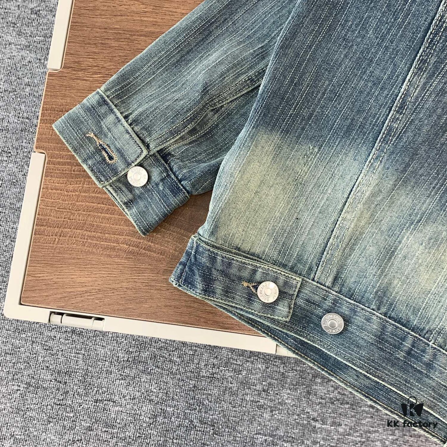 69316181908475d562cda2ed New Balenciaga BLCG Washed Vintage Back Rhinestone Logo Denim Jacket